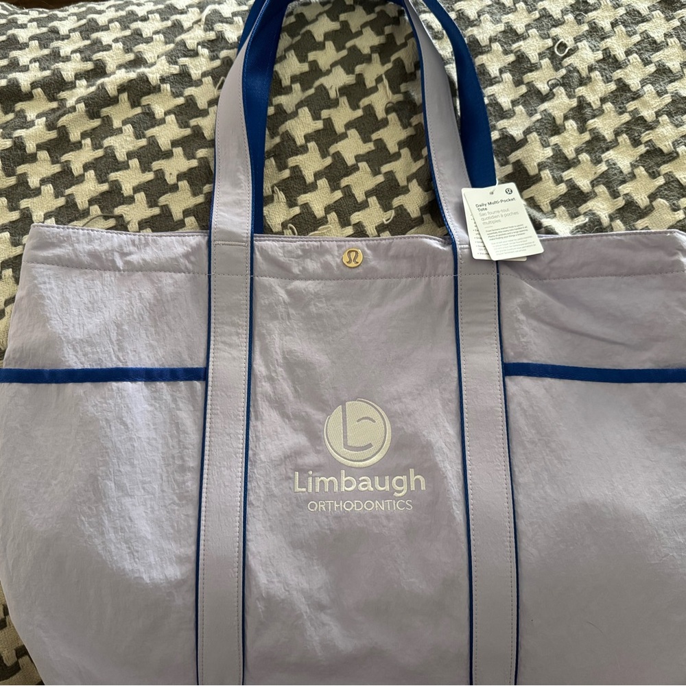 Lululemon Lavender Tote Bag with Blue Accents